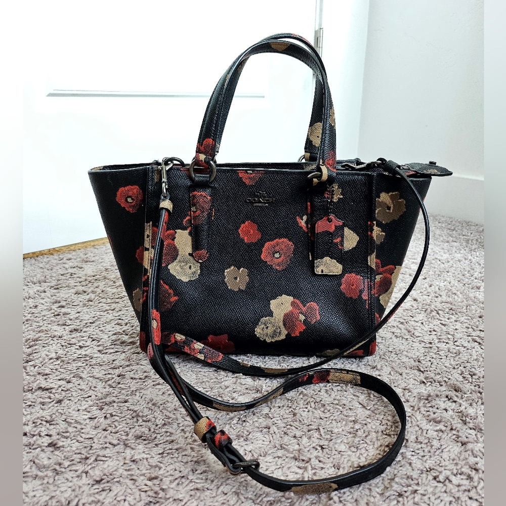 Coach 2-way Small Floral Tote Crossbody Bag